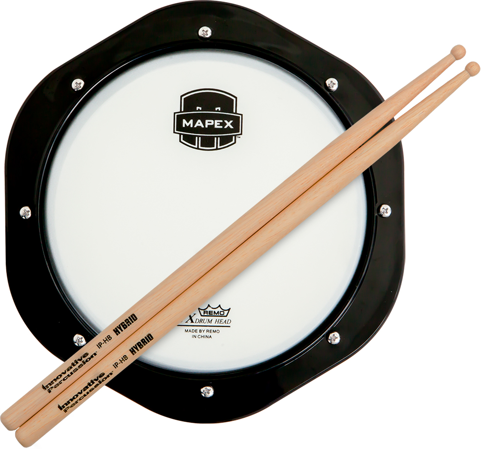 snare drum pad with sticks